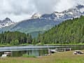 Beautiful view of Lej da Staz and the peaks to the northwest